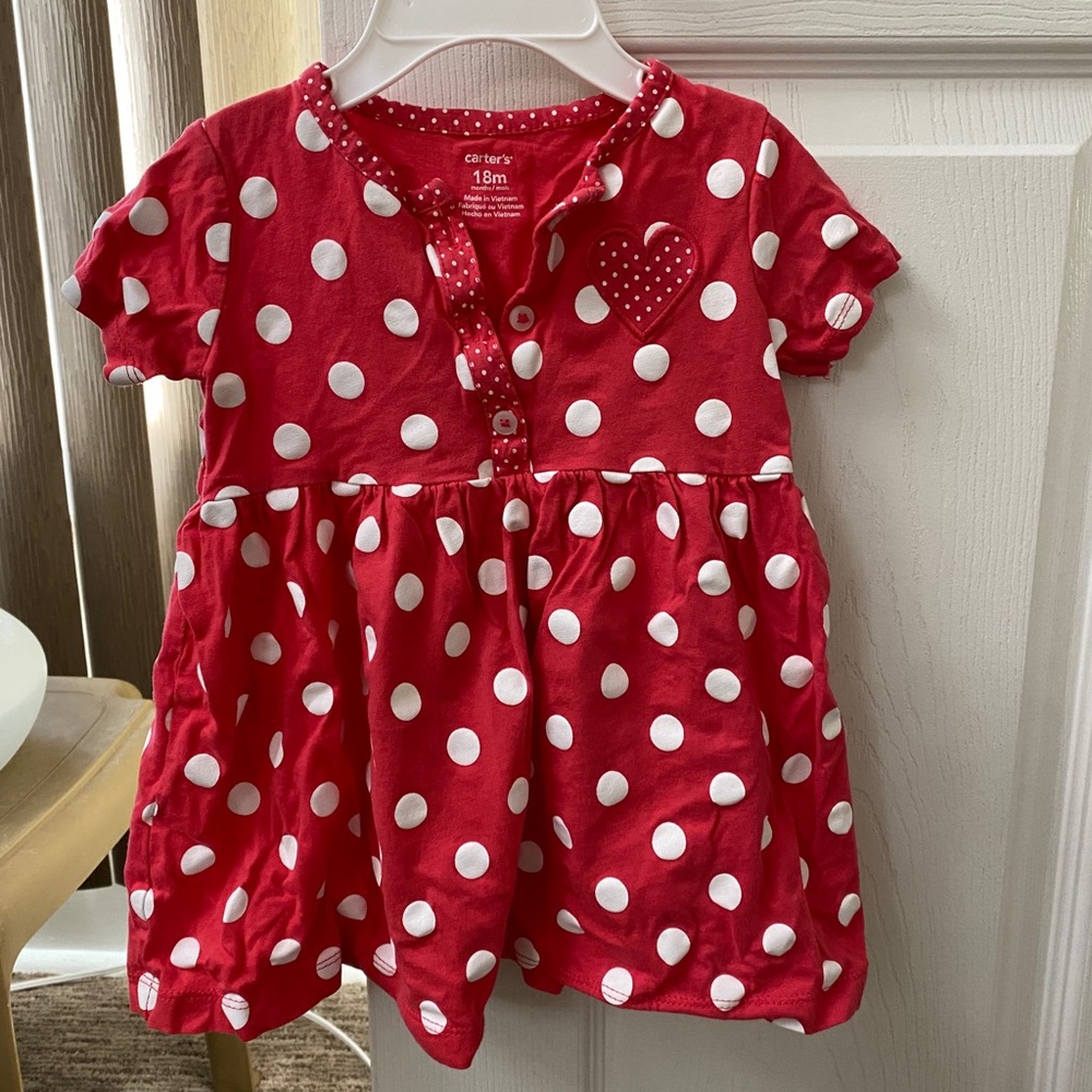 Red and white dress